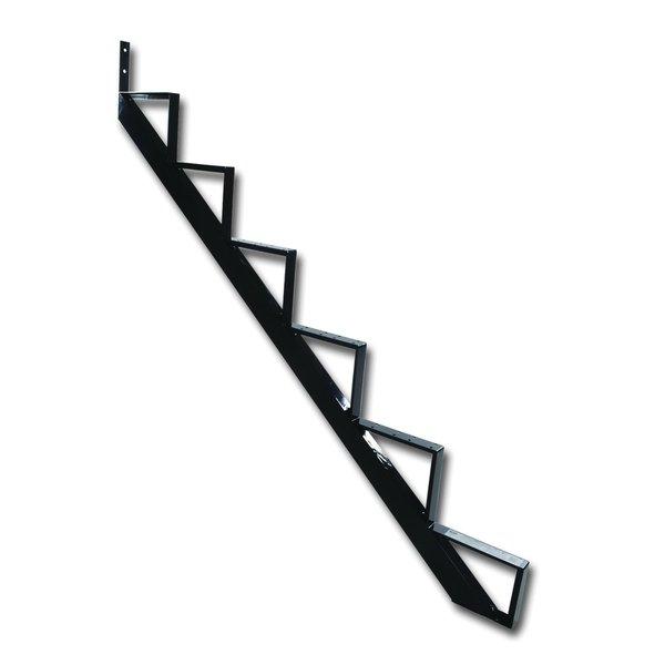 Pylex Stair Riser, 52-1/2 in L, 54-1/2 in W, Aluminum, Black, Baked Powder-Coated 14056